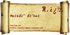 Melkó Ábel névjegykártya