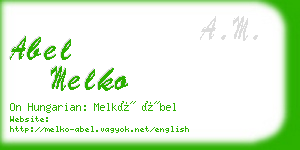 abel melko business card